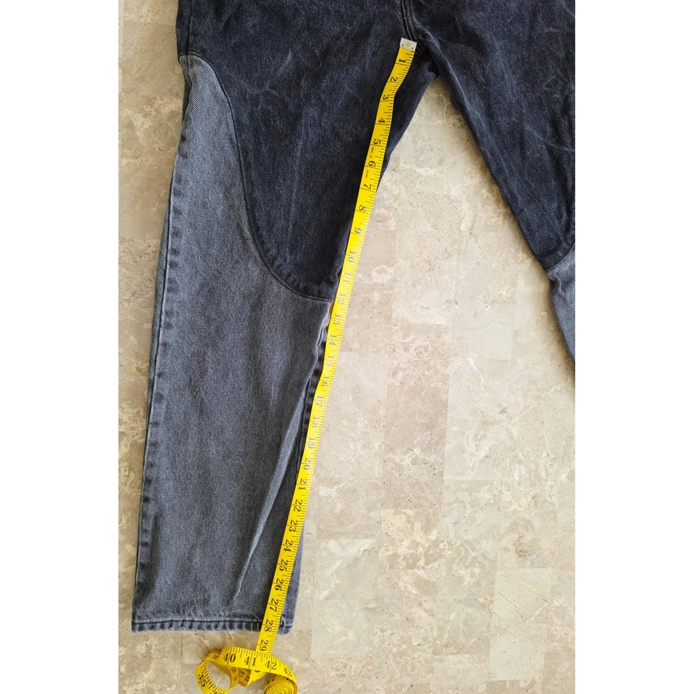 Levis Premium 501 Two Tone Colorblock Chaps Ranch Straight Leg Jeans Black  29 - Picture 8 of 11